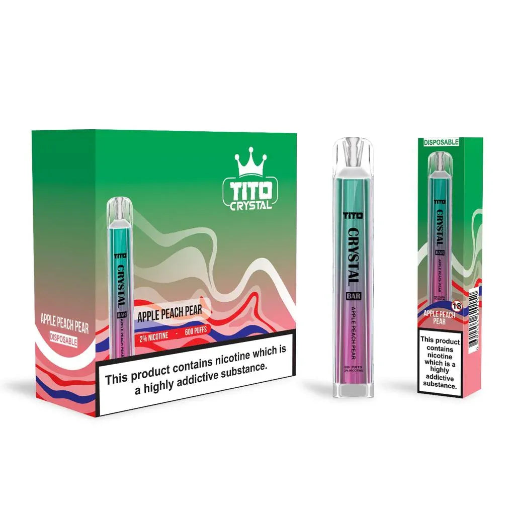 Tito Crystal Bar Vape Pen 600 Puffs apple peach pear
