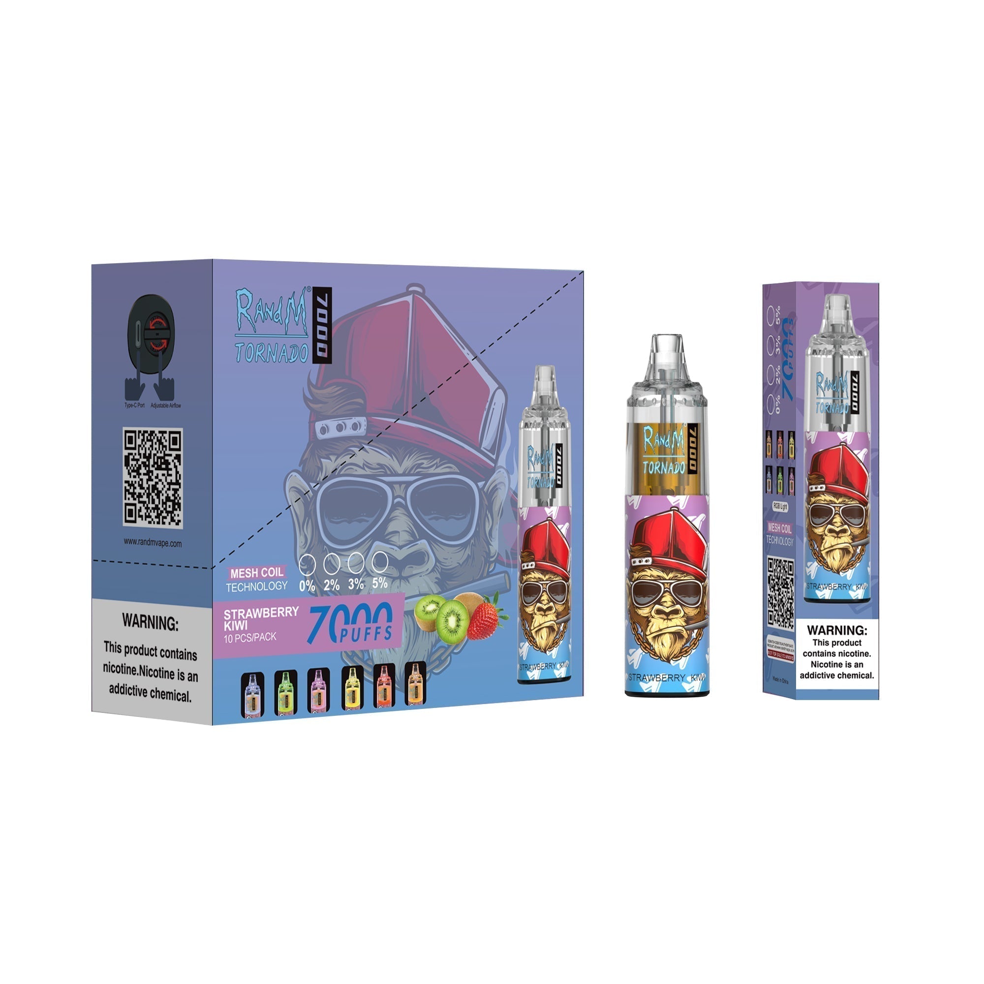 RAndM Tornado 7000 Caladas Vape Desechable (Caja de 10)