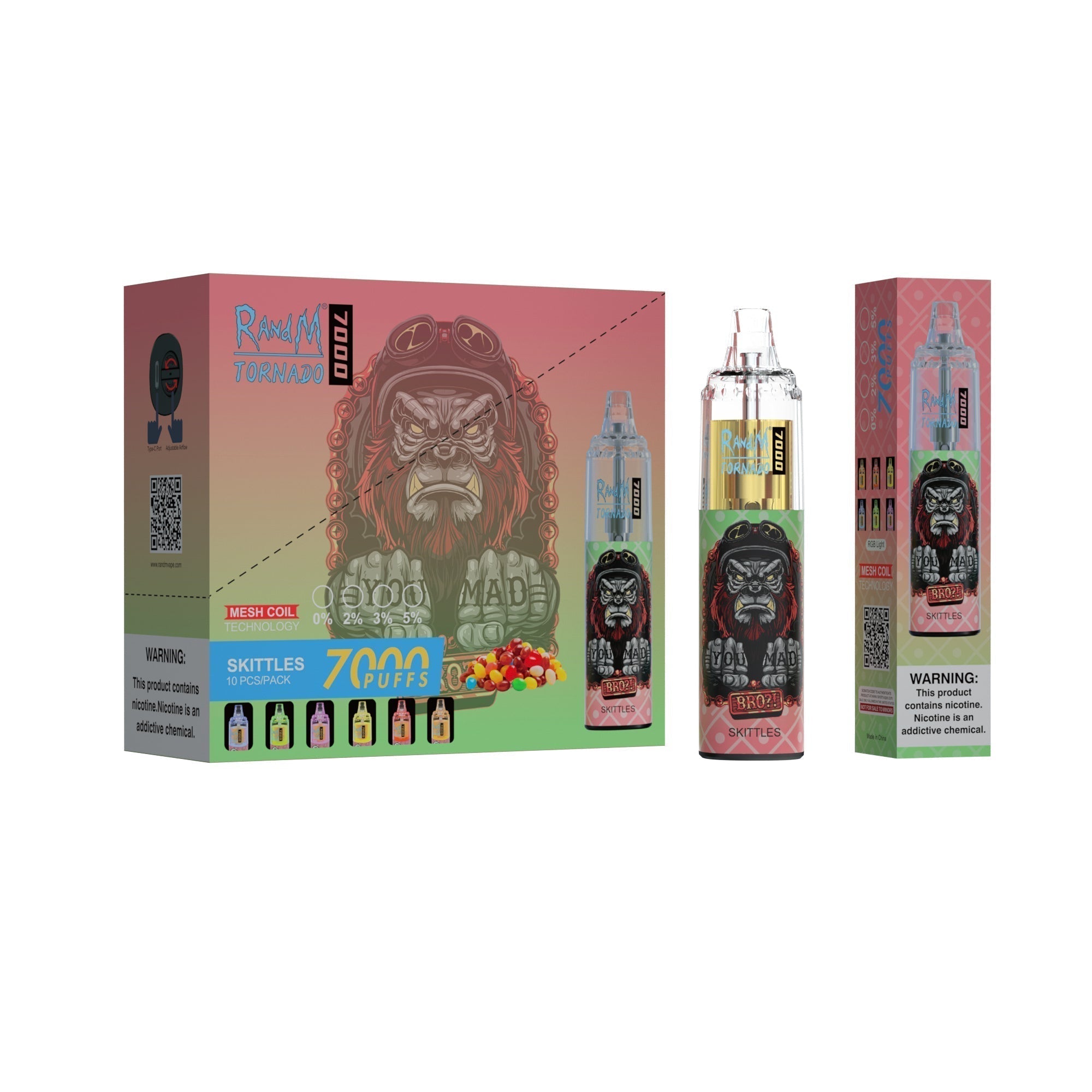 RAndM Tornado 7000 Caladas Vape Desechable (Caja de 10)