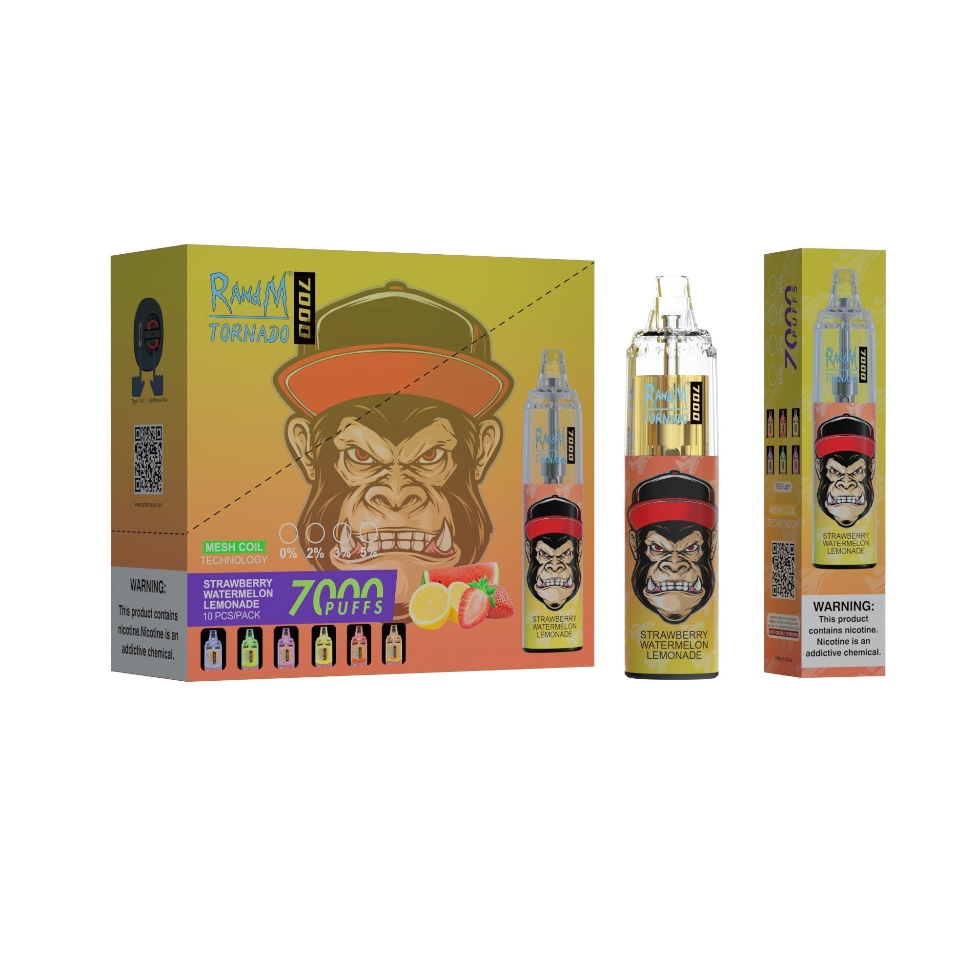 RAndM Tornado 7000 Caladas Vape Desechable (Caja de 10)