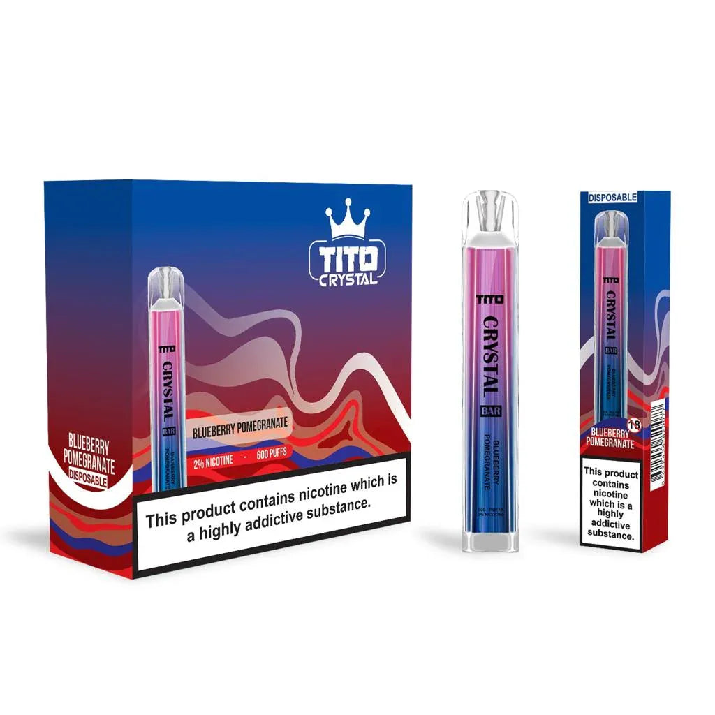Tito Crystal Bar Vape Pen 600 Puffs blueberry pomegranate